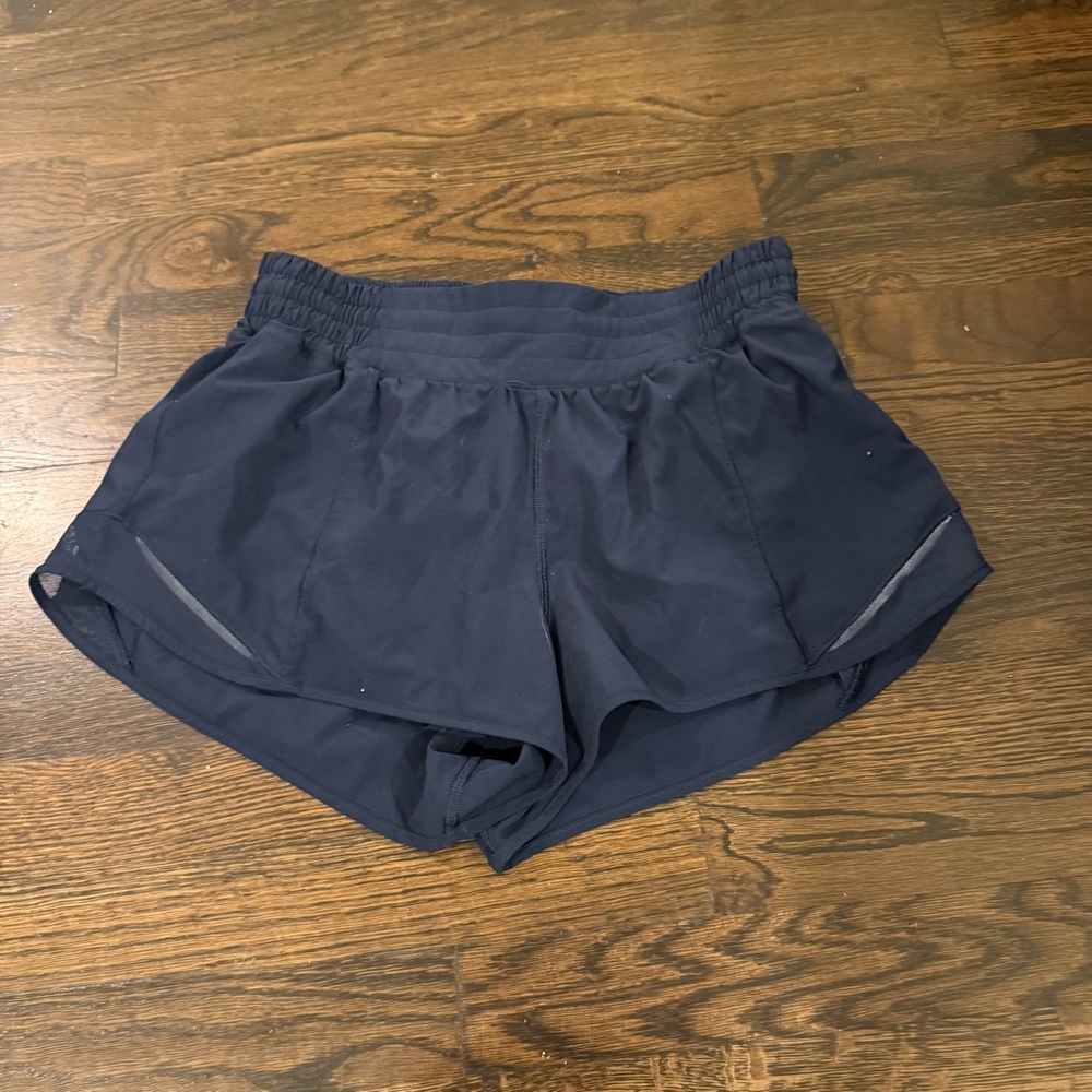 Lululemon High Rise Hotty Hot Navy Blue Athletic Shorts